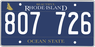 RI license plate 807726