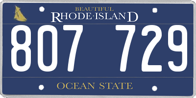 RI license plate 807729