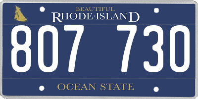 RI license plate 807730