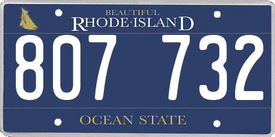 RI license plate 807732