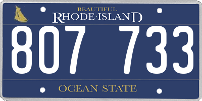RI license plate 807733