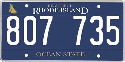 RI license plate 807735