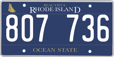 RI license plate 807736