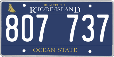 RI license plate 807737