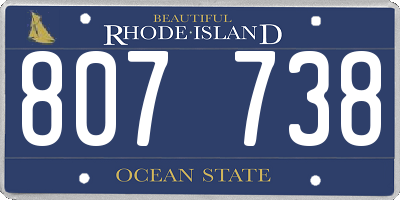 RI license plate 807738