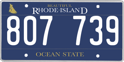 RI license plate 807739