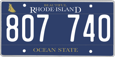 RI license plate 807740