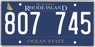 RI license plate 807745