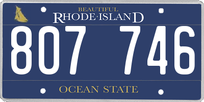 RI license plate 807746