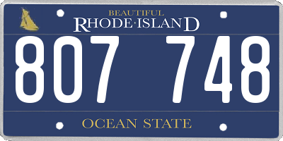 RI license plate 807748