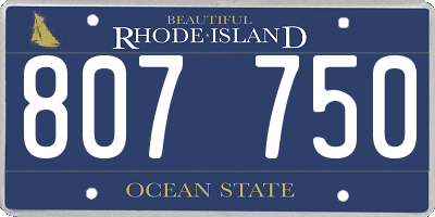 RI license plate 807750