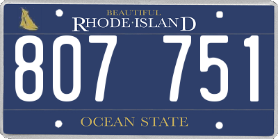 RI license plate 807751