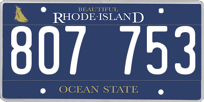 RI license plate 807753