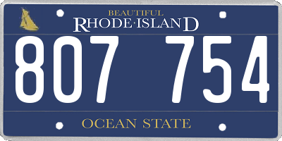 RI license plate 807754