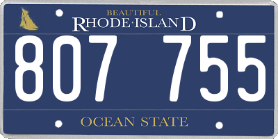 RI license plate 807755