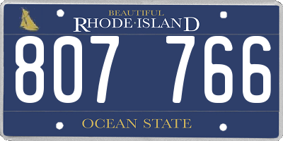 RI license plate 807766
