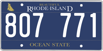 RI license plate 807771