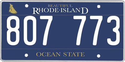 RI license plate 807773