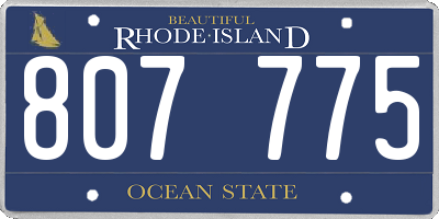 RI license plate 807775