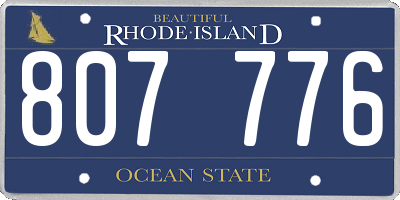 RI license plate 807776