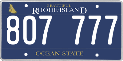 RI license plate 807777