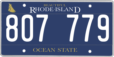 RI license plate 807779