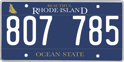 RI license plate 807785