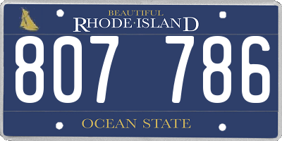 RI license plate 807786