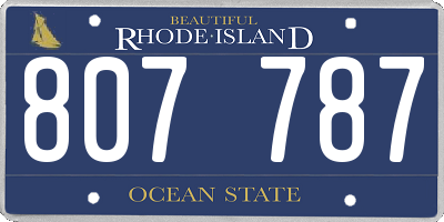 RI license plate 807787