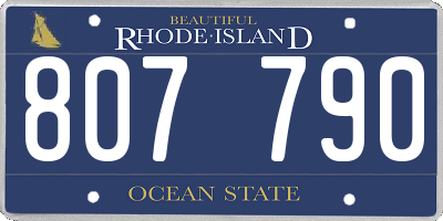 RI license plate 807790