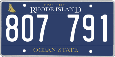 RI license plate 807791