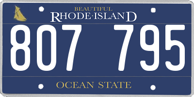 RI license plate 807795
