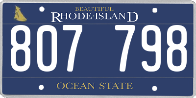 RI license plate 807798