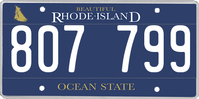 RI license plate 807799