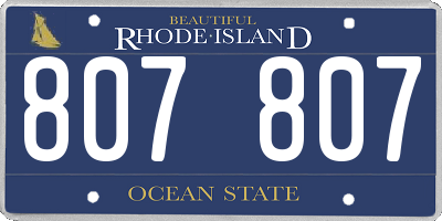 RI license plate 807807