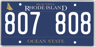 RI license plate 807808