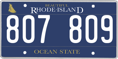 RI license plate 807809