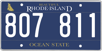 RI license plate 807811