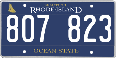 RI license plate 807823