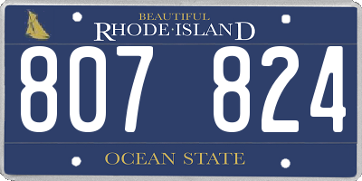 RI license plate 807824