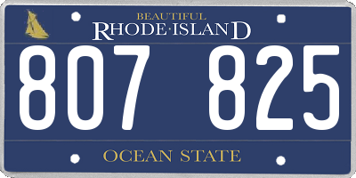 RI license plate 807825