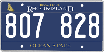 RI license plate 807828