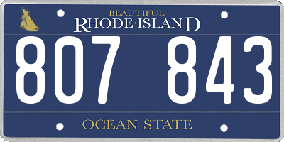 RI license plate 807843