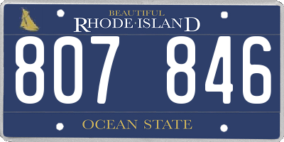 RI license plate 807846