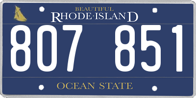 RI license plate 807851