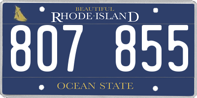 RI license plate 807855
