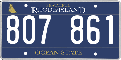 RI license plate 807861