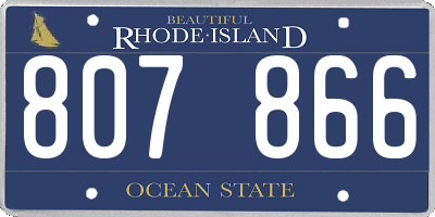 RI license plate 807866