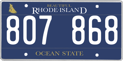 RI license plate 807868