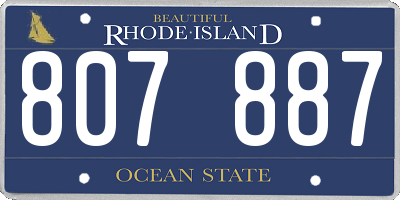 RI license plate 807887